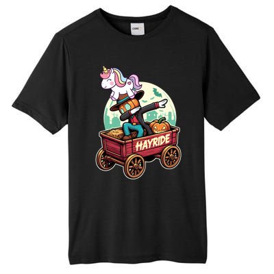 Unicorn Dabbing Halloween Haunted Hayride Wagon Cute Gift Tall Fusion ChromaSoft Performance T-Shirt