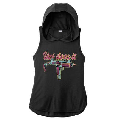 UZI DOES IT Ladies PosiCharge Tri-Blend Wicking Draft Hoodie Tank