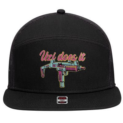 UZI DOES IT 7 Panel Mesh Trucker Snapback Hat