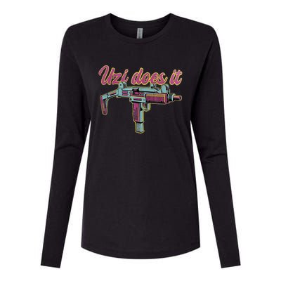 UZI DOES IT Womens Cotton Relaxed Long Sleeve T-Shirt