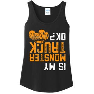 Upside Down Is My Monster Truck Ok Monster Truck Lovers Ladies Essential Tank