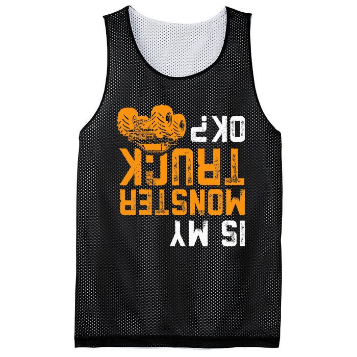 Upside Down Is My Monster Truck Ok Monster Truck Lovers Mesh Reversible Basketball Jersey Tank