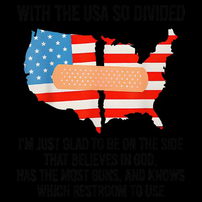 Usa Divided IM Just Glad To Be On The Side Believes In God Stripe Pom Pom Beanie
