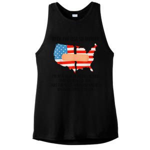 Usa Divided IM Just Glad To Be On The Side Believes In God Ladies PosiCharge Tri-Blend Wicking Tank