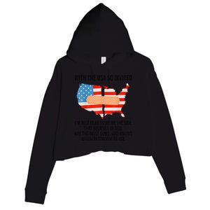 Usa Divided IM Just Glad To Be On The Side Believes In God Crop Fleece Hoodie