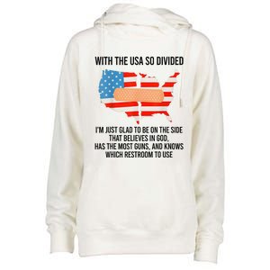 Usa Divided IM Just Glad To Be On The Side Believes In God Womens Funnel Neck Pullover Hood