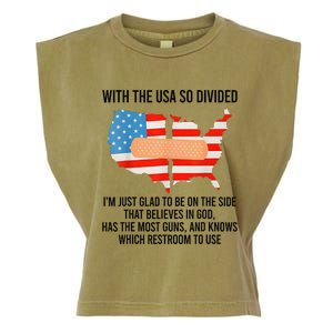 Usa Divided IM Just Glad To Be On The Side Believes In God Garment-Dyed Women's Muscle Tee