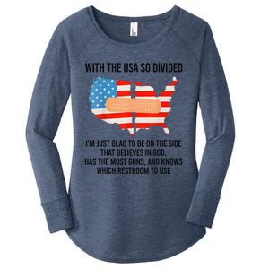 Usa Divided IM Just Glad To Be On The Side Believes In God Women's Perfect Tri Tunic Long Sleeve Shirt