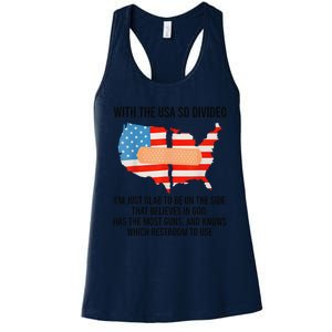 Usa Divided IM Just Glad To Be On The Side Believes In God Women's Racerback Tank