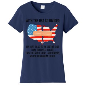 Usa Divided IM Just Glad To Be On The Side Believes In God Women's T-Shirt