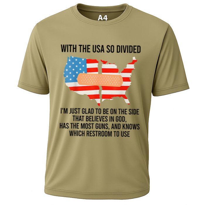 Usa Divided IM Just Glad To Be On The Side Believes In God Cooling Performance Crew T-Shirt