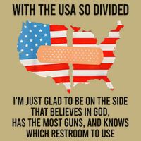 Usa Divided IM Just Glad To Be On The Side Believes In God Cooling Performance Crew T-Shirt