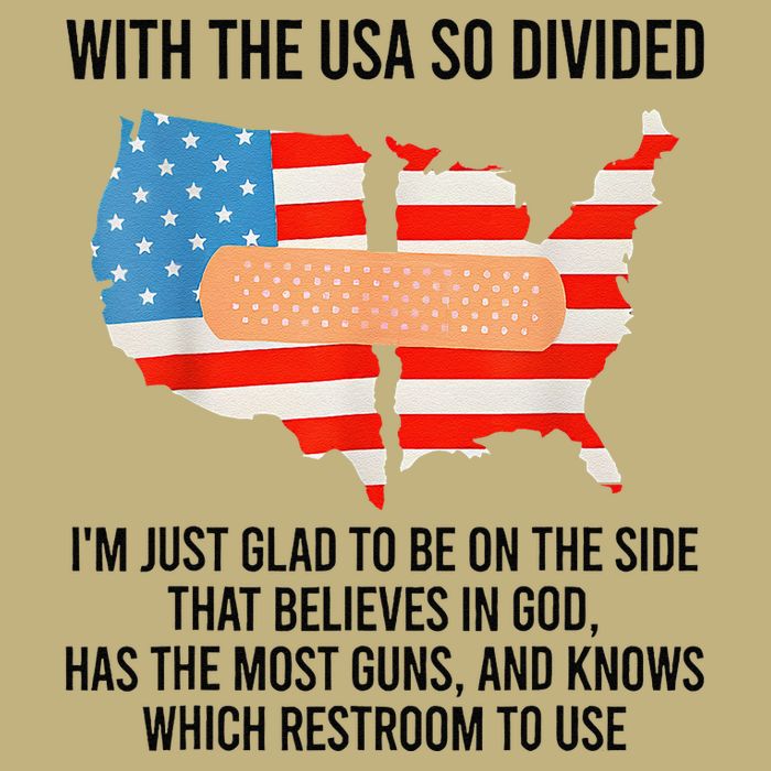 Usa Divided IM Just Glad To Be On The Side Believes In God Cooling Performance Crew T-Shirt