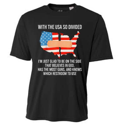 Usa Divided IM Just Glad To Be On The Side Believes In God Cooling Performance Crew T-Shirt