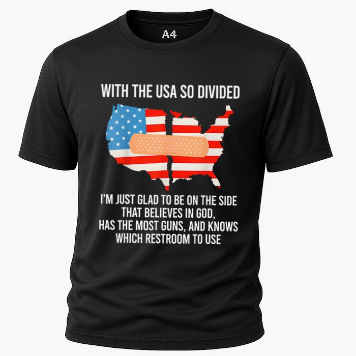 Usa Divided IM Just Glad To Be On The Side Believes In God Cooling Performance Crew T-Shirt