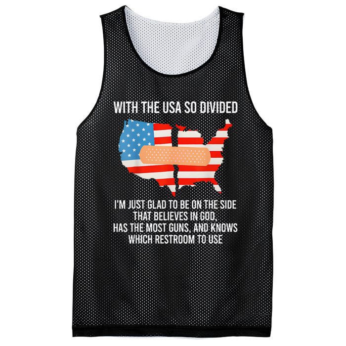 Usa Divided IM Just Glad To Be On The Side Believes In God Mesh Reversible Basketball Jersey Tank