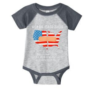 Usa Divided IM Just Glad To Be On The Side Believes In God Infant Baby Jersey Bodysuit