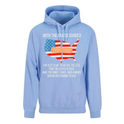 Usa Divided IM Just Glad To Be On The Side Believes In God Unisex Surf Hoodie