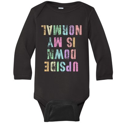 Upside Down Is My Normal Gymnastics Tumbling Gymnast Baby Long Sleeve Bodysuit