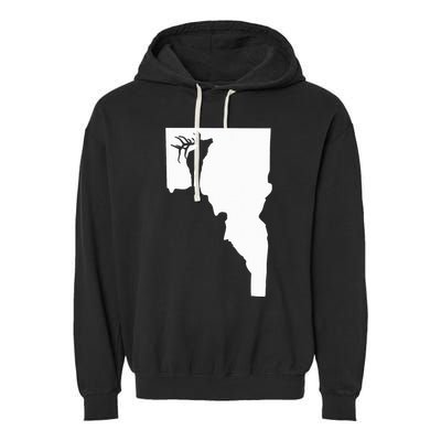 Upside Down Idaho Elk Garment-Dyed Fleece Hoodie