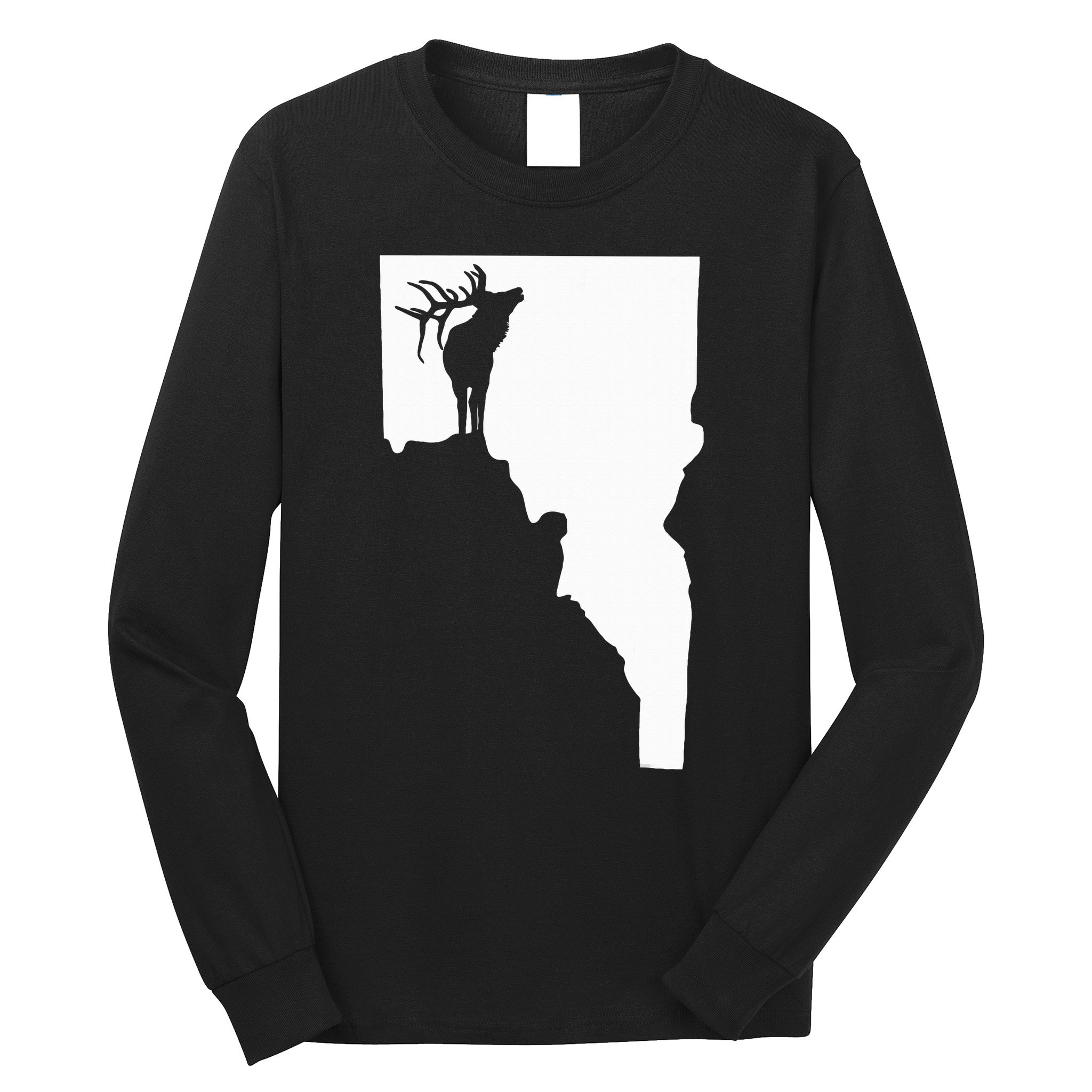 Upside Down Idaho Elk Long Sleeve Shirt