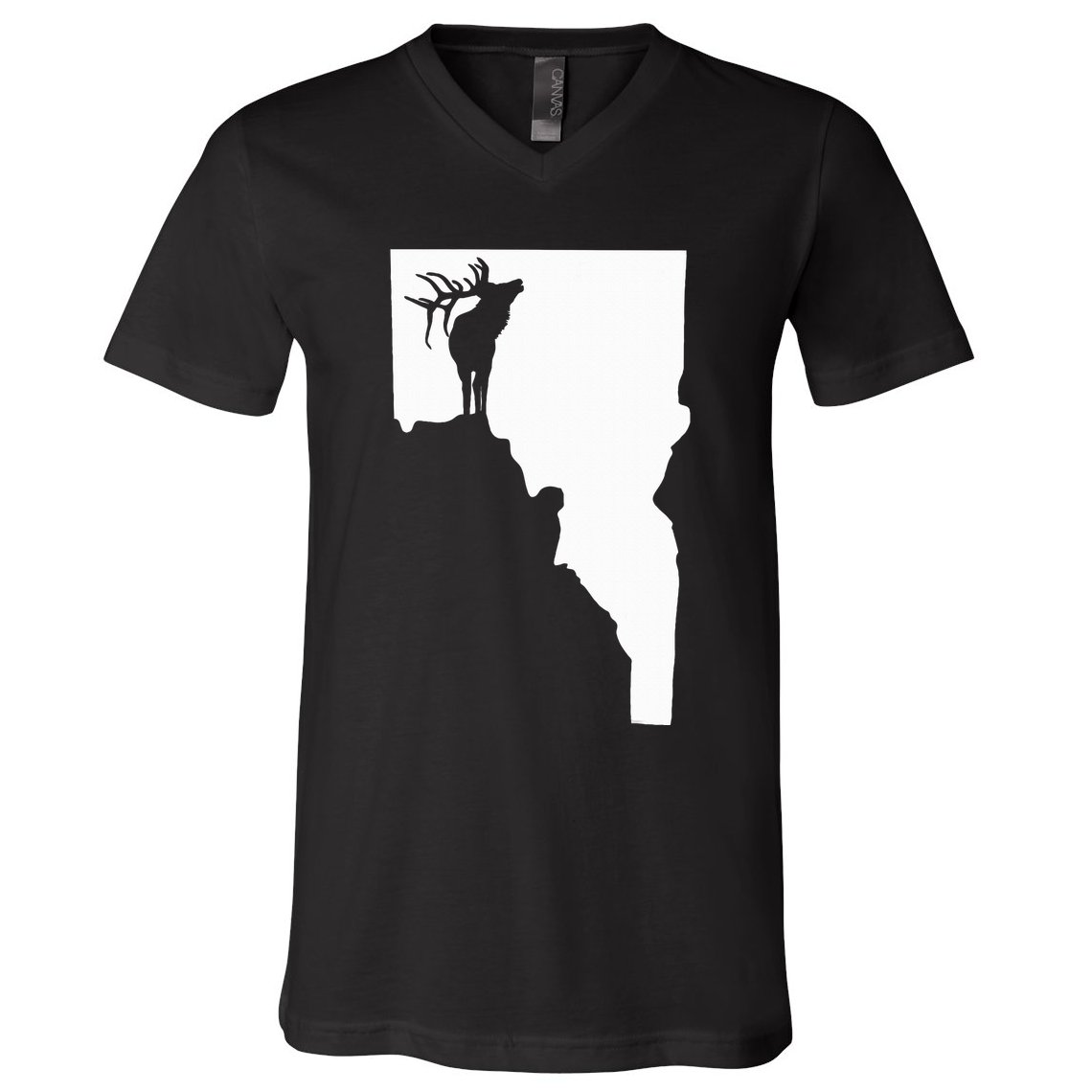 Upside Down Idaho Elk V-Neck T-Shirt
