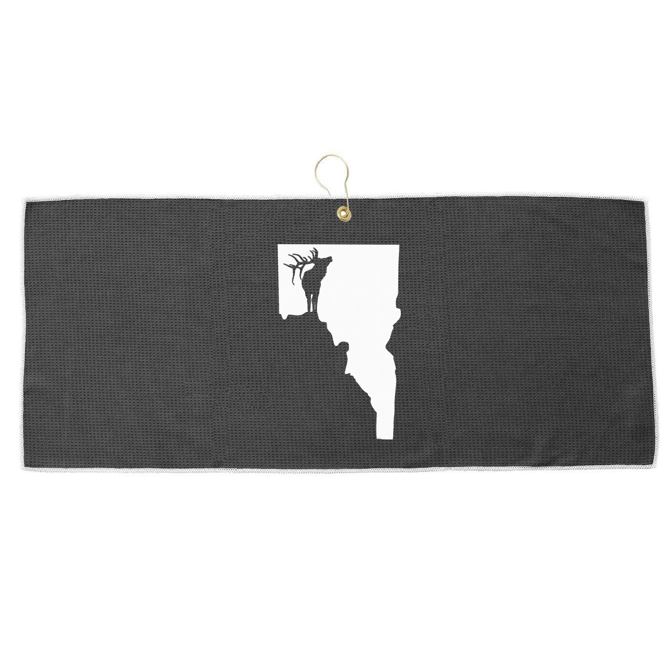 Upside Down Idaho Elk Large Microfiber Waffle Golf Towel