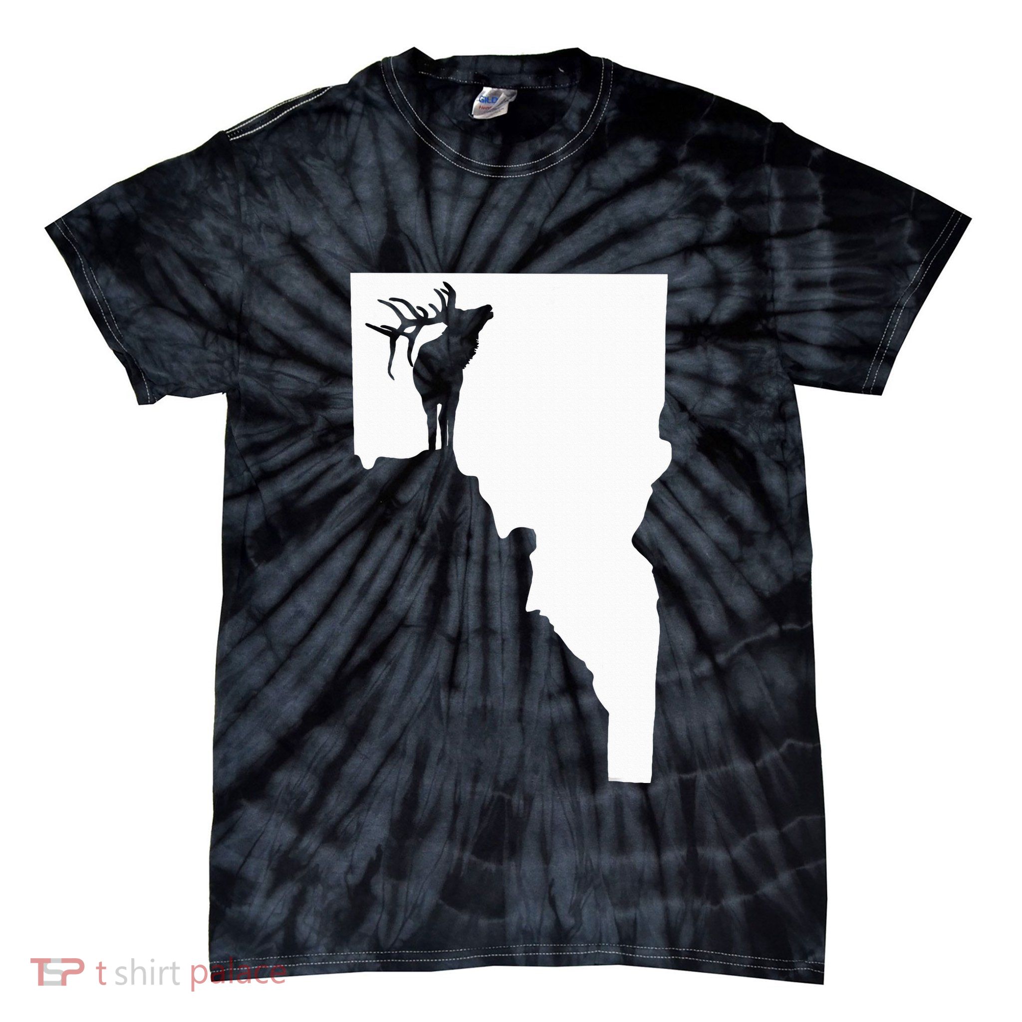 Upside Down Idaho Elk Tie-Dye T-Shirt