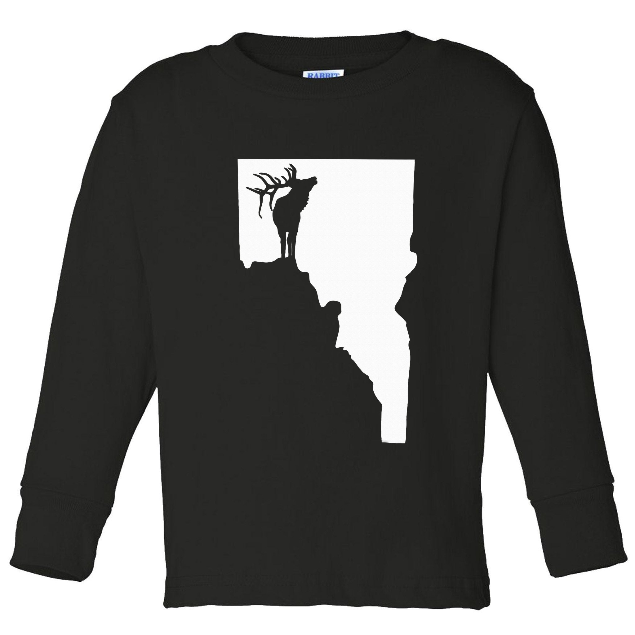 Upside Down Idaho Elk Toddler Long Sleeve Shirt