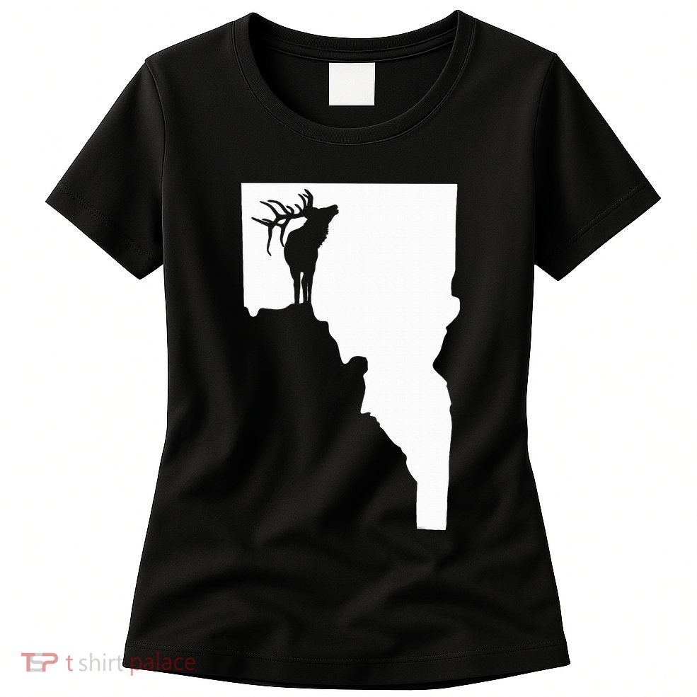 Upside Down Idaho Elk Womens T-Shirt