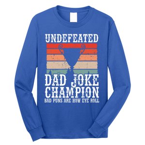 Undefeated Dad Joke Champion Bad Puns Are How Eye Roll Joke Cute Gift Long Sleeve Shirt