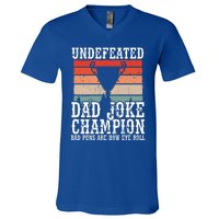 Undefeated Dad Joke Champion Bad Puns Are How Eye Roll Joke Cute Gift V-Neck T-Shirt