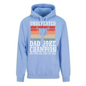 Undefeated Dad Joke Champion Bad Puns Are How Eye Roll Joke Cute Gift Unisex Surf Hoodie