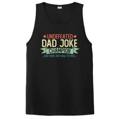 Undefeated Dad Joke Champion Funny Bad Puns Fathers Day Gift Funny Gift PosiCharge Competitor Tank