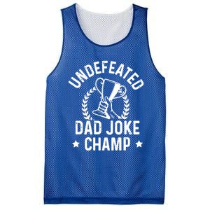 Undefeated Dad Joke Champion Funny Fathers Day Saying Quote Gift Mesh Reversible Basketball Jersey Tank