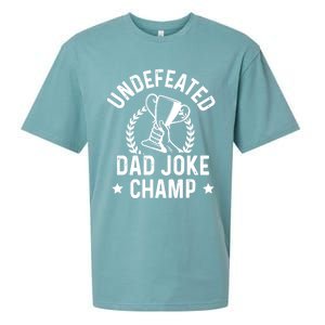 Undefeated Dad Joke Champion Funny Fathers Day Saying Quote Gift Sueded Cloud Jersey T-Shirt