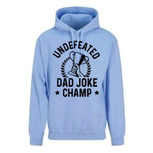 Undefeated Dad Joke Champion Funny Fathers Day Saying Quote Gift Unisex Surf Hoodie