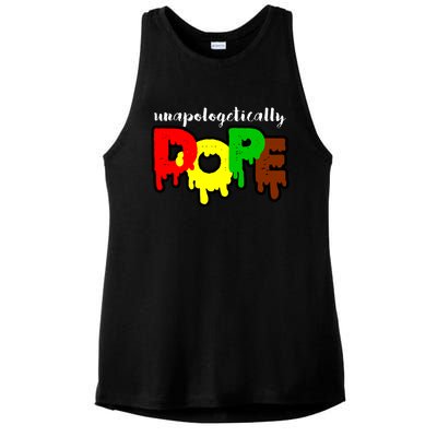 Unapologetically Dope Juneteenth Black History Afro American Ladies PosiCharge Tri-Blend Wicking Tank