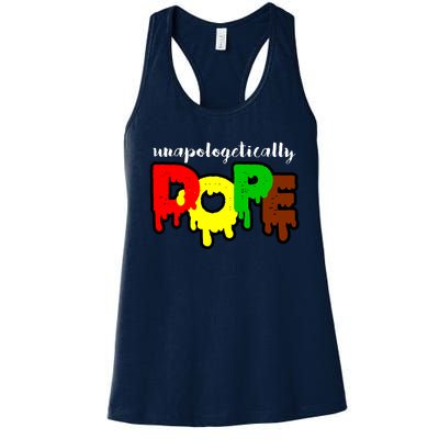 Unapologetically Dope Juneteenth Black History Afro American Women's Racerback Tank