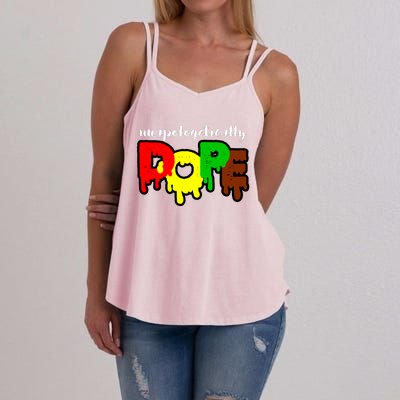 Unapologetically Dope Juneteenth Black History Afro American Women's Strappy Tank