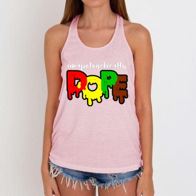 Unapologetically Dope Juneteenth Black History Afro American Women's Knotted Racerback Tank