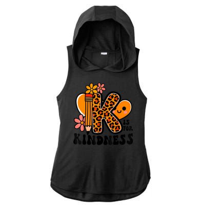 Unity Day Kindness Be Kind Teacher Anti Bully Ladies PosiCharge Tri-Blend Wicking Draft Hoodie Tank