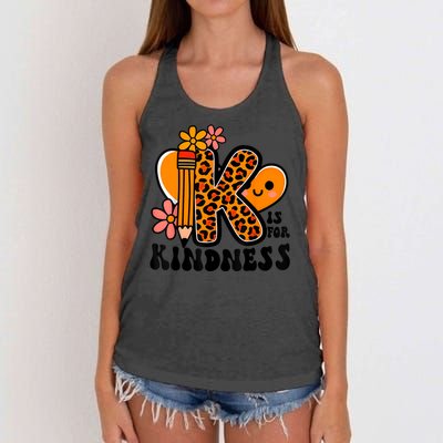 Unity Day Kindness Be Kind Teacher Anti Bully Women's Knotted Racerback Tank