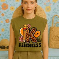 Unity Day Kindness Be Kind Teacher Anti Bully Garment-Dyed Women's Muscle Tee