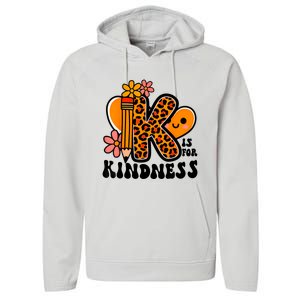 Unity Day Kindness Orange Teacher Be Kind Performance Fleece Hoodie