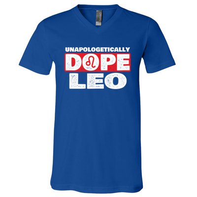 Unapologetically Dope Leo Zodiac Sign Horoscope Gift V-Neck T-Shirt