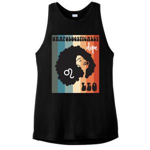 Unapologetically Dope Leo Black Zodiac Retro Groovy Gift Ladies PosiCharge Tri-Blend Wicking Tank