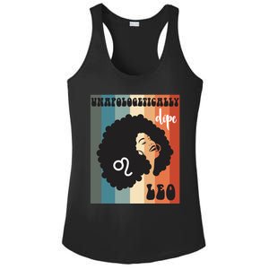 Unapologetically Dope Leo Black Zodiac Retro Groovy Gift Ladies PosiCharge Competitor Racerback Tank