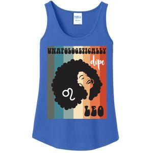 Unapologetically Dope Leo Black Zodiac Retro Groovy Gift Ladies Essential Tank