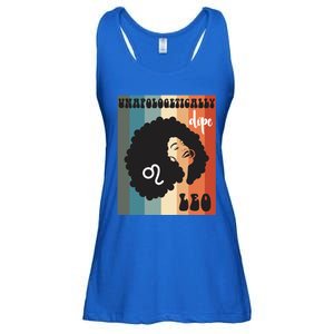 Unapologetically Dope Leo Black Zodiac Retro Groovy Gift Ladies Essential Flowy Tank